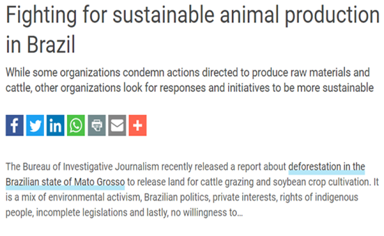 Luchando por la producción animal sostenible en Brasil